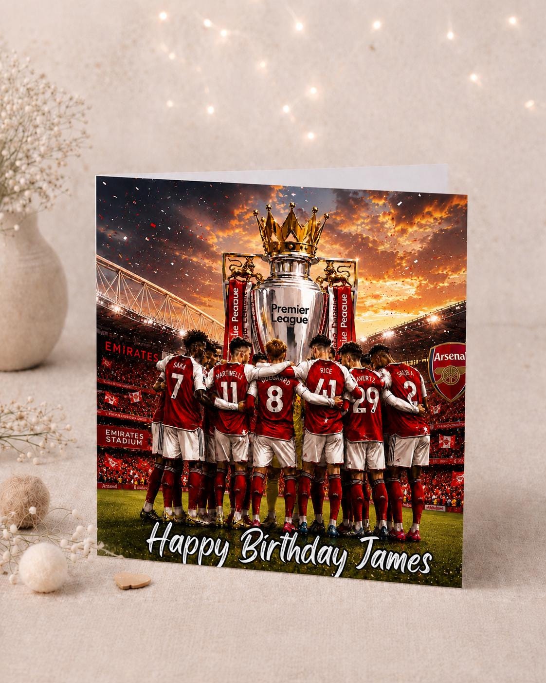 Personalised Arsenal Birthday Card for Him | Football Fan Greeting Card | Gunners Gift for Dad, Son, Husband
