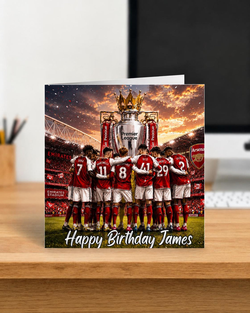 Personalised Arsenal Birthday Card for Him | Football Fan Greeting Card | Gunners Gift for Dad, Son, Husband
