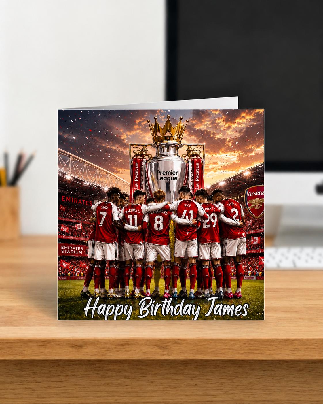 Personalised Arsenal Birthday Card for Him | Football Fan Greeting Card | Gunners Gift for Dad, Son, Husband