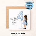 Birthday Personalised Card for Daughter | Custom Girl Balloon Birthday Card